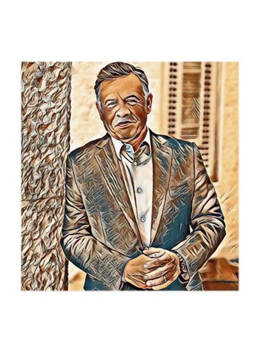 King Abdullah of Jordan MDF Wall Art Multicolour 30x30centimeter