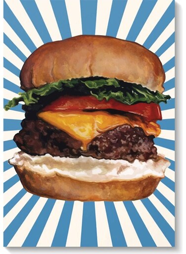 Cheese Burger Wall Art Painting Multicolour 40x60cm