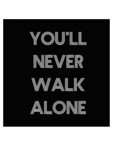 Never Walk Alone, Liverpool F.C Themed Wall Art Black/Grey 30x30cm