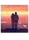 Friends Themed Wall Art Orange/Black/Yellow 30x30cm