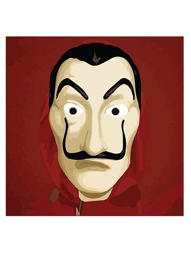 La Casa De Papel Printed Wall Art Red/Brown/Black 30x30cm