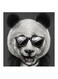 Funny Panda MDF Wall Art Grey/Black