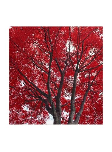 Nature Red Tree MDF Wall Art Multicolour 30x30cm