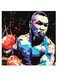 Mike Tyson Boxer Themed Wall Art Black/Blue/Red 30x30cm
