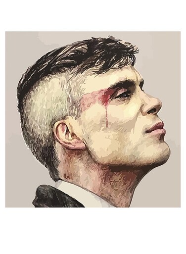 Thomas Shelby Themed Decorative Wall Art Beige/Grey/Black 30x30cm