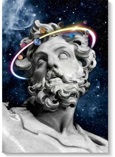 Space Statue Wall Art multicolour 40x60cm