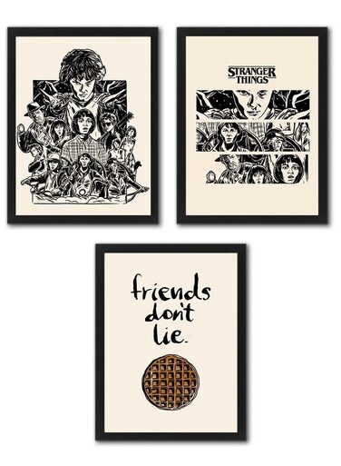 Stranger Things Digital Wall Art Set Of 3 Poster Frames 21x30 cm