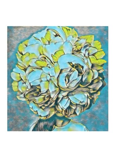 Flowers Crown MDF Wall Art Multicolour 30x30centimeter