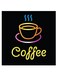 Coffee Themed Wall Art Black/Yellow/Blue 30x30cm