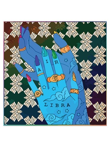 Libra Themed Wall Art Blue/Beige/Black 30x30cm
