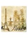 Paris MDF Wall Art Beige/Gold/Black