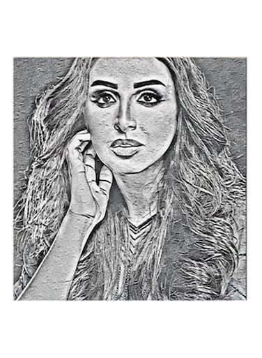 Angham MDF Wall Art Grey/Black