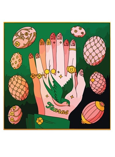Taurus Themed Wall Art Green/Beige/Yellow 30x30cm