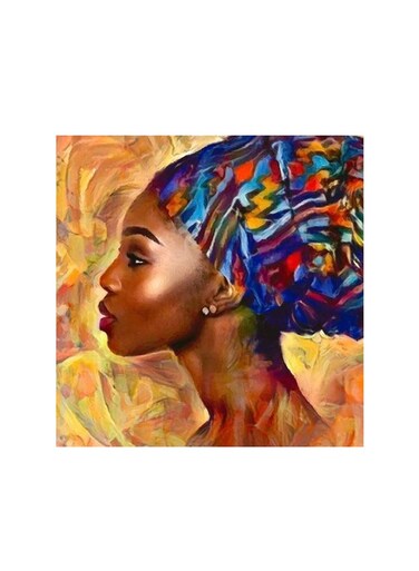 Abstract Africa Girl Mdf Wall Art Multicolour 30x30centimeter