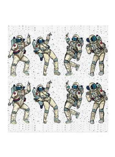 Astronaut Fortnite Dance MDF Wall Art Multicolour 30x30cm