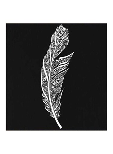 Feather MDF Wall Art Black/White 30x0.5x30cm