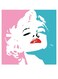 Marilyn Monroe Themed Printed MDF Wall Art White/Cyan/Pink 30x30cm
