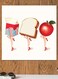 Healthy Food Themed Wall Art Beige/Red/White 30x30cm