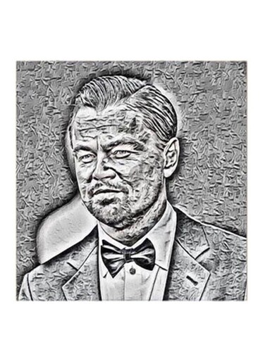 Leonardo Dicaprio MDF Wall Art Painting Black/White 30 x 5 x 30cm