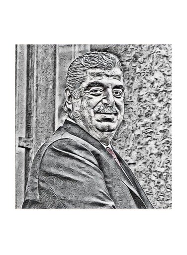 Rafic Hariri MDF Wall Art Multicolour 30x30cm