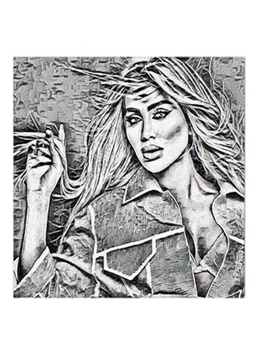 Maya Diab MDF Wall Art Grey/White/Black