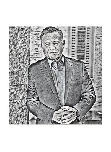 King Abdullah of Jordan MDF Wall Art Multicolour 30x30cm