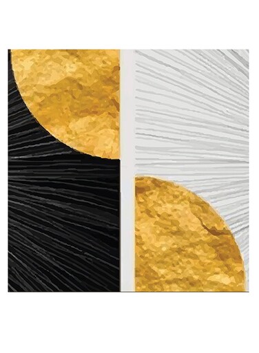 Printed Wall Art White/Black/Yellow 30x30cm