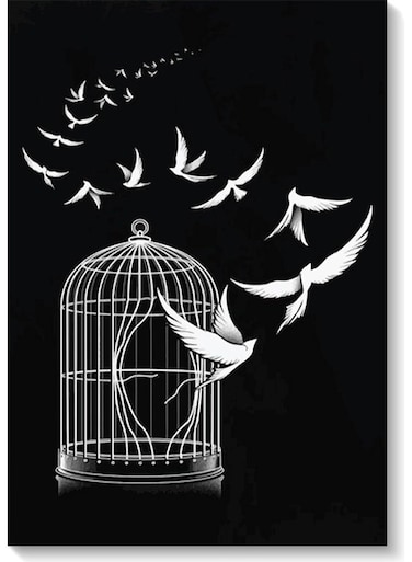 Decorative Wall Art Painting Black/White 40 x 60cm
