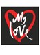 My Love Themed Wall Art Black/White/Red 30x30cm