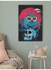 Owl And Skull Wall Art Multicolour 40x60cm