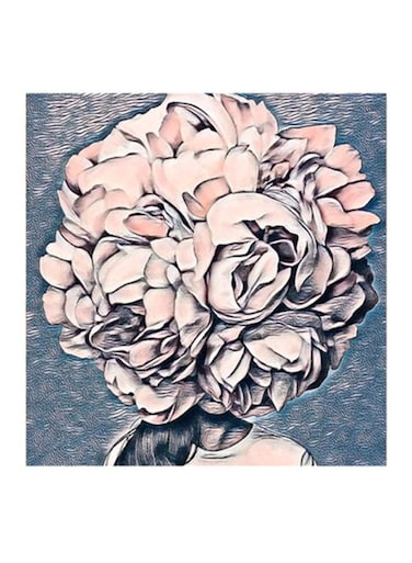 Flowers Crown MDF Wall Art Painting Multicolour 30x30cm