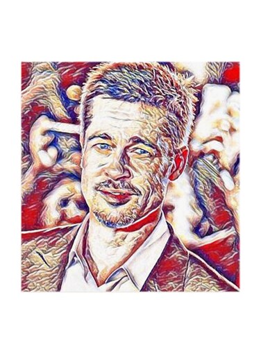Brad Pitt MDF Wall Art Multicolour 30x30cm