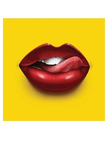Digital Art Themed Wall Art Yellow/Red/White 30x30cm