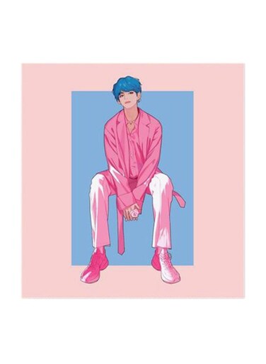 BTS Boy Band MDF Wall Art Multicolour 30x30centimeter