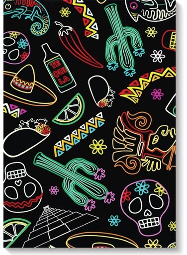 Mexican Icons Wall Art Multicolour 40x60cm