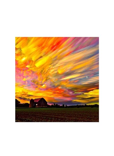 Sunset Mdf Wall Art Multicolour 30x30centimeter