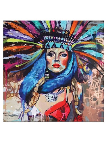 Woman Themed Wall Art Purple/Green/Blue