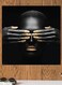 Woman Themed Wall Art Black/Gold 30x30cm