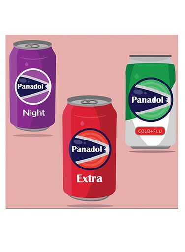 Panadol Themed Wall Art Pink/Red/Purple 30x30cm