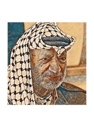 Yasser Arafat MDF Wall Art Multicolour 30x30centimeter