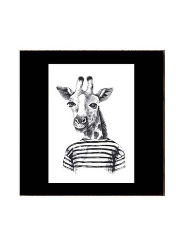 Cartoon Themed Wall Art White/Black 30x30cm