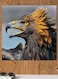 Eagle Themed Wall Art Black/Yellow/Blue 30x30cm
