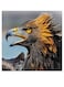 Eagle Themed Wall Art Black/Yellow/Blue 30x30cm