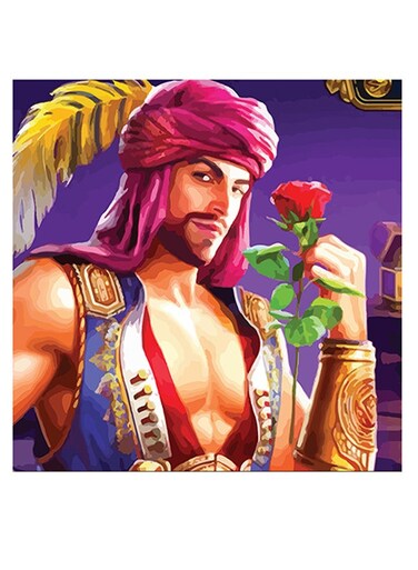 Man With Rose Printed Wall Art Multicolour 30x30cm