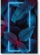 Tropical Leaves Neon Printed Wall Art Blue/Black/Pink 40x60cm