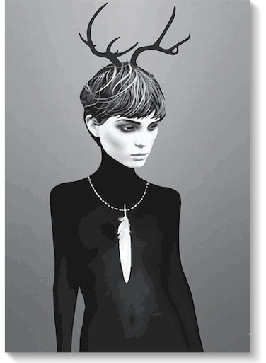 Deer Head Wall Art Multicolour 40x60cm
