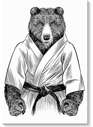 Carate Bear Wall Art Multicolour 40x60cm