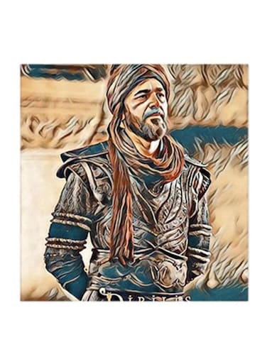Ertugrul MDF Wall Art Painting Multicolour 30x30centimeter