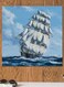 Ship Themed Printed MDF Wall Art Blue/White/Yellow 30x30cm
