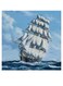 Ship Themed Printed MDF Wall Art Blue/White/Yellow 30x30cm